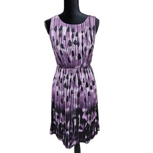 J Jill Sleeveless Elastic Waist Blouson Tank Dress Purple Black Size S